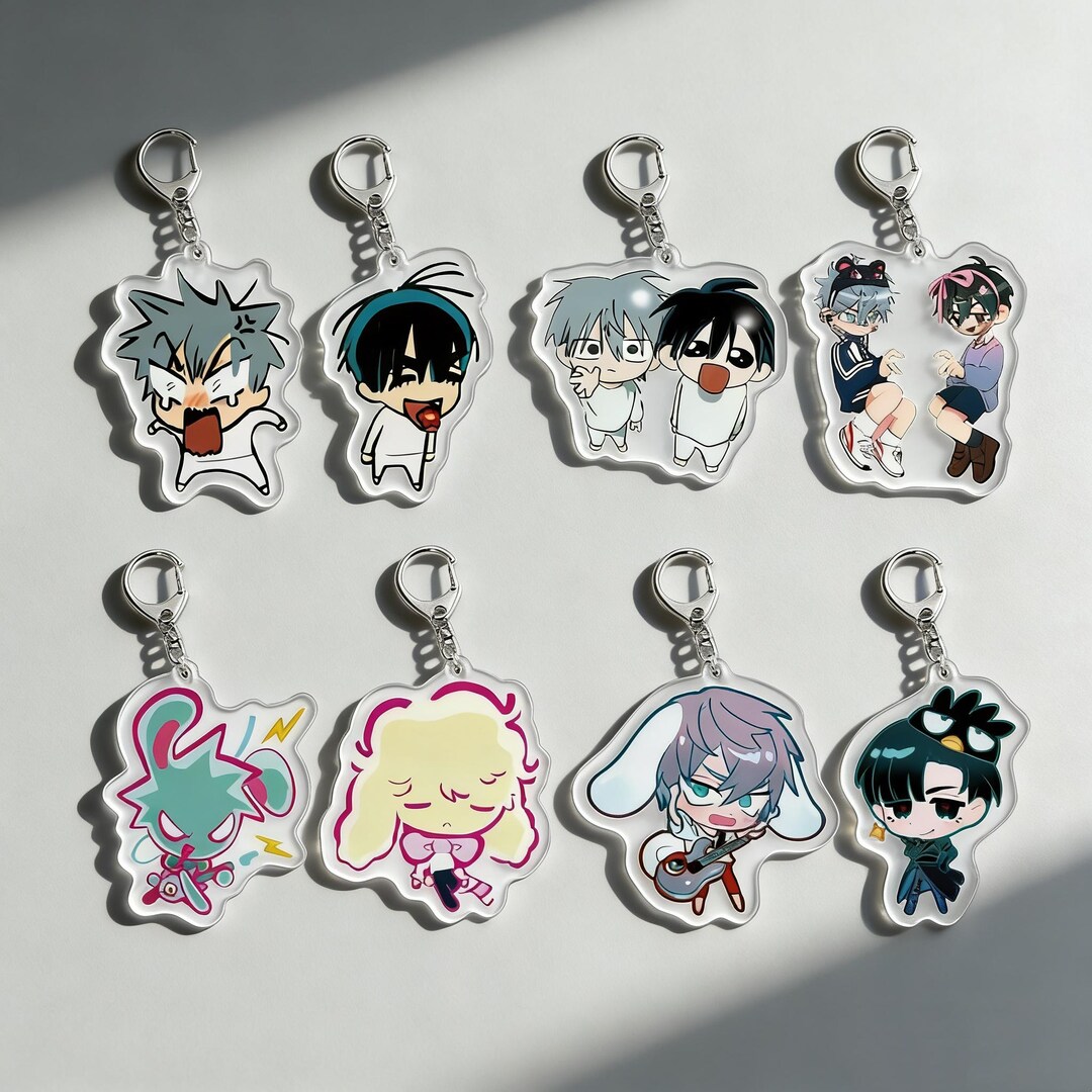 Alien Stage Acrylic Keychain Set, Chibi Anime Character Keyrings, K-pop ...