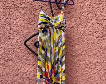 Vintage Eliza  J Multicolor Maxi Dress Gown size 8 | ON SALE