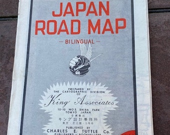 circa 1950 Japan Road Map