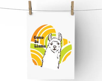 Como Se Llama, PRINTABLE, INSTANT DOWNLOAD, printable funny llama, printable alpaca, funny llama art, llama decorations, llama art gift