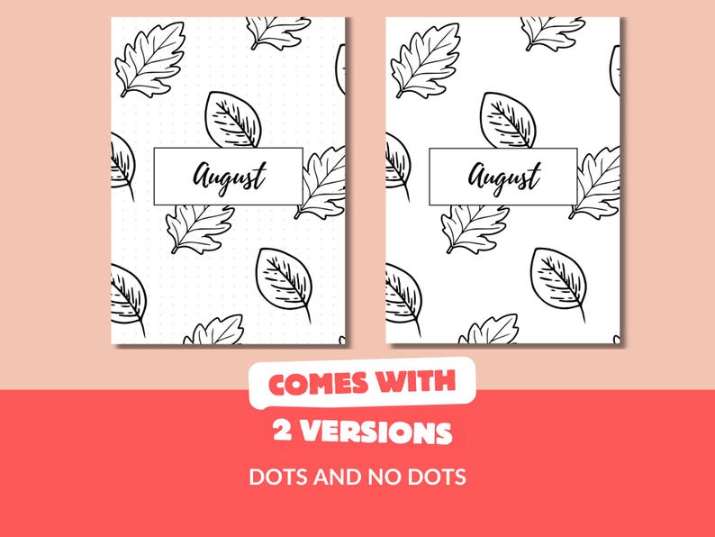 August Title Page & Calendar - Printable August Monthly Planner ...