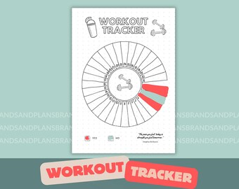 Workout Tracker - Monatlicher druckbarer Fitness Tracker - Digitaler Planer Seite - A5 & A4 Größe - Punkte und Keine Punkte