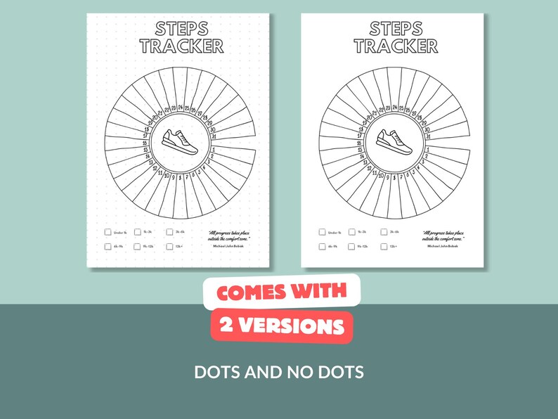 Steps Tracker - Monthly Printable Fitness Tracker - Digital Planner ...