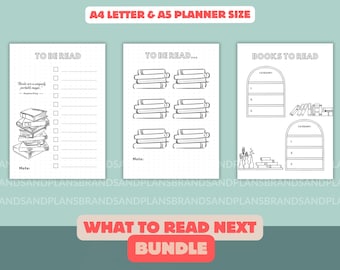 To Be Reading & Weiterlesen Bundle - 3 druckbare Seiten für die Bücherverfolgung - TBR Liste - A4 A5 Digitaler Download
