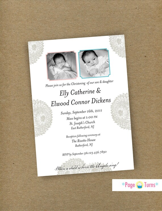 items similar to custom christening baptism photo card