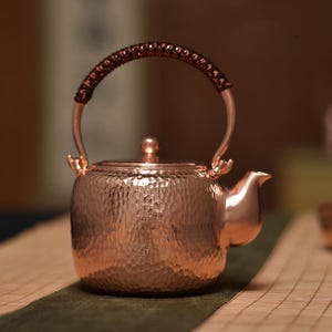 Handmade pure copper kettle | Pure copper kettle | Pure copper Kung Fu tea set | Thickened pure copper teapot | Small teapot