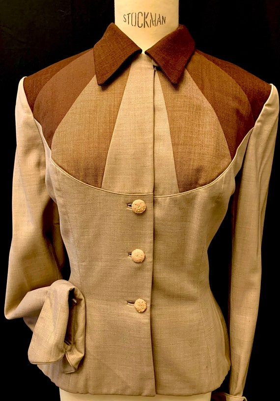 1950's Women's Lilli Ann 3Tone Brown Jacket