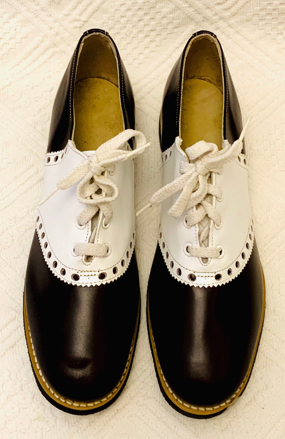 1950�s Women�s Brown &amp; White Saddle Oxford Shoes Etsy