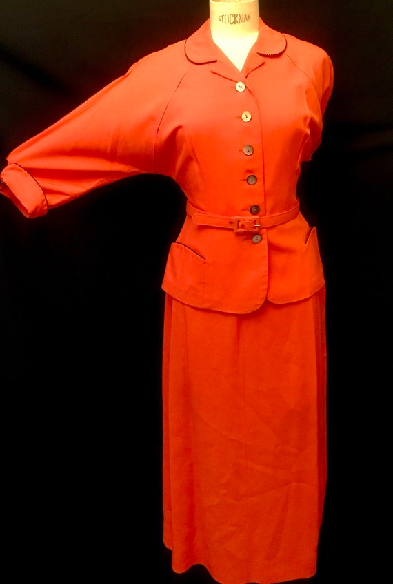 1950''s Women's Coral Pink Suit by Bobbie Brooks