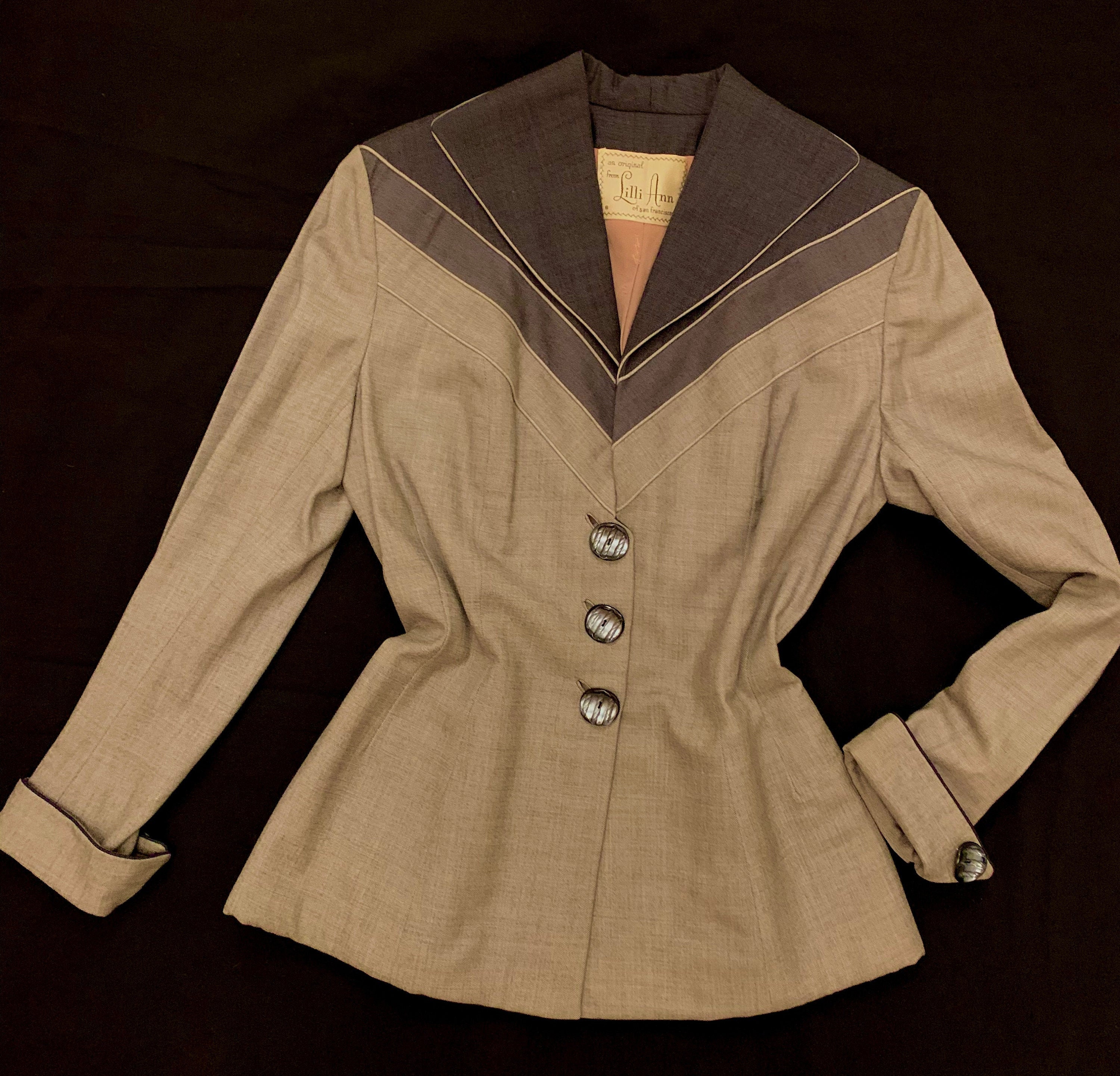 Image of 's Women's Lilli Ann  Tone Grey Fitted Jacket