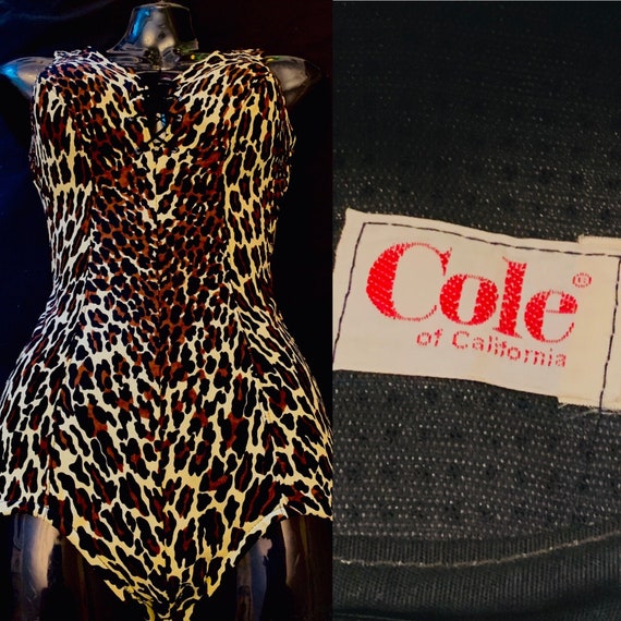 1950's Women's Cole of California Animal Print Swi