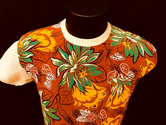 1940's Men's Rayon Hawiian Front Panelled Cotton
