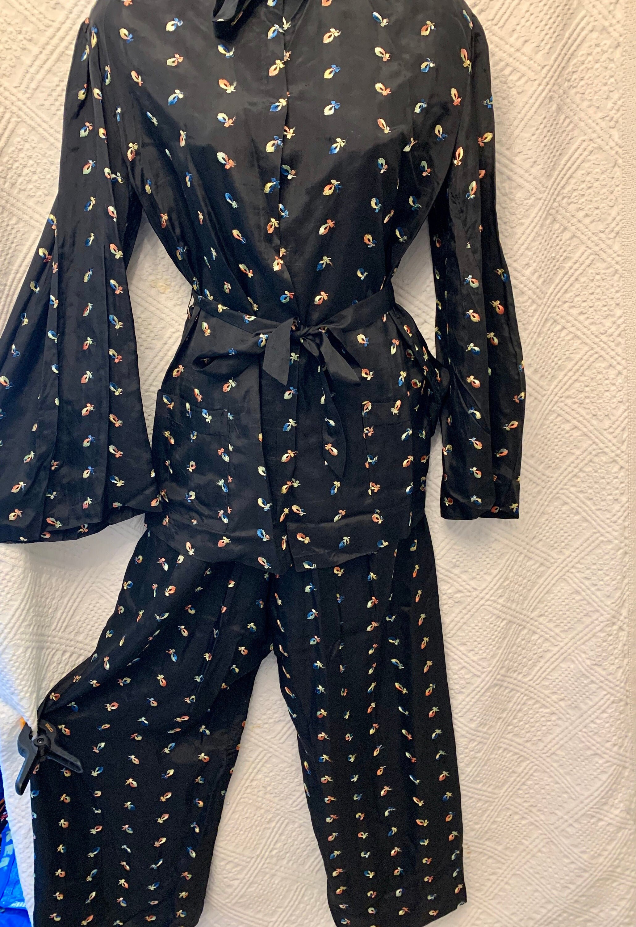 Image of 's Rayon Embroidered Wide Legged Palazzo Pants & Matching Jacket