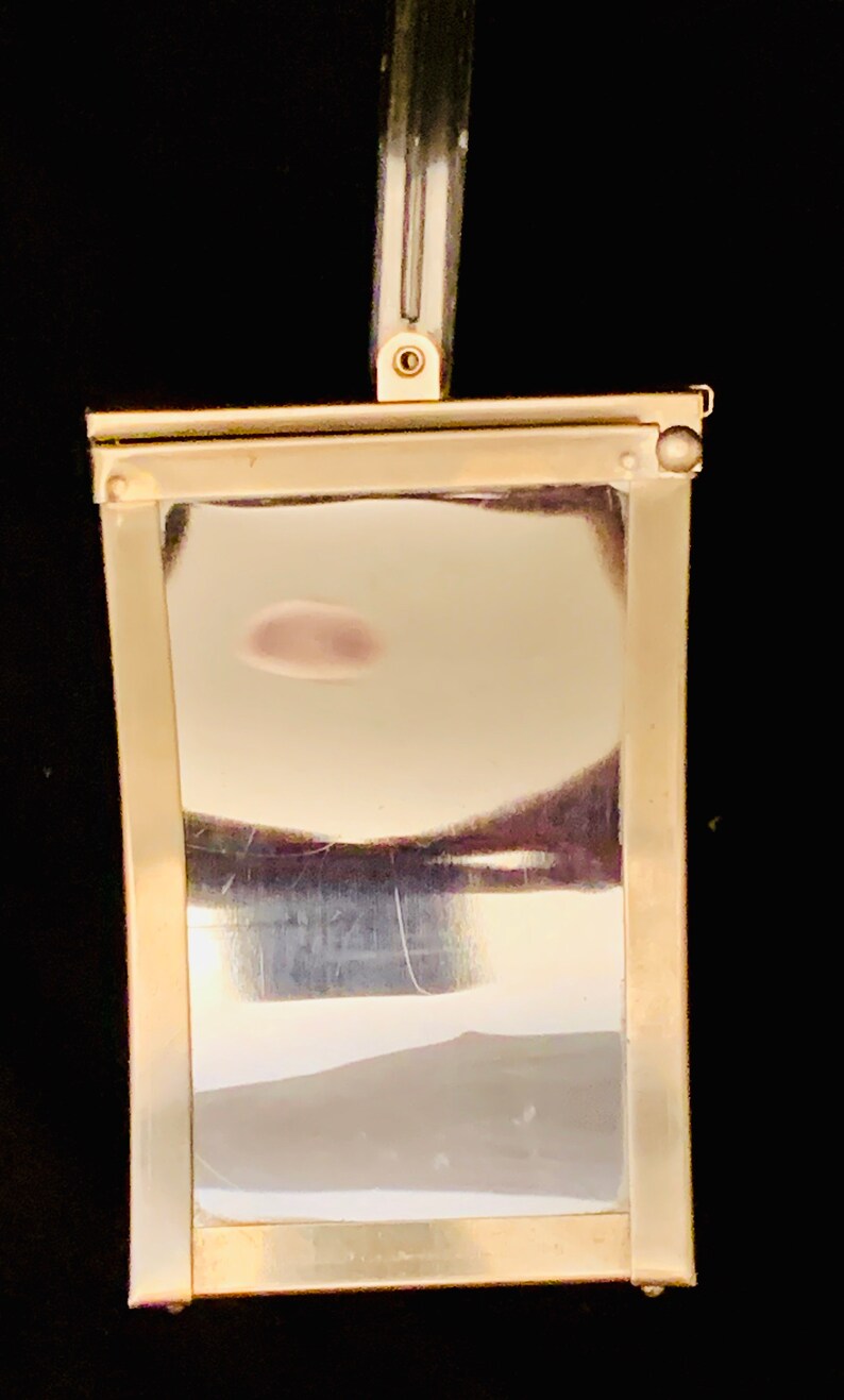 1950/'s Women/'s Silver Metal Lattice /& Lucite Handle Box Bag