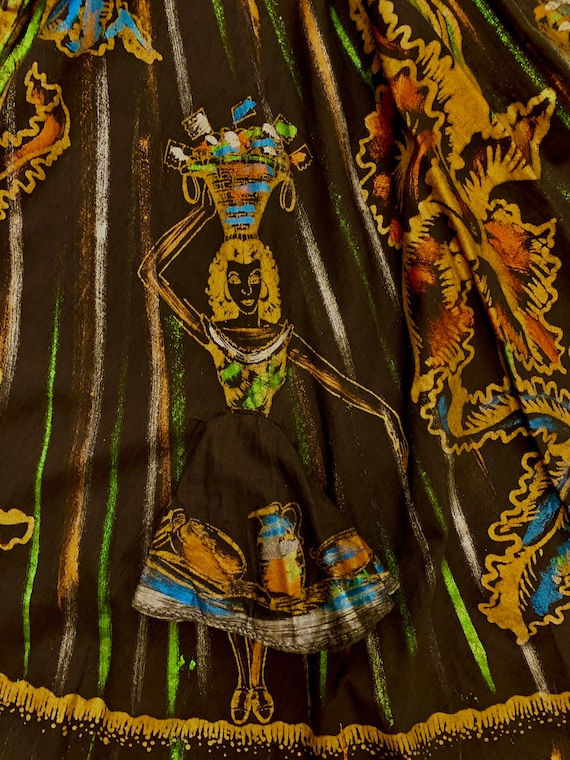 1950's Women's Hand painted Market Girl Mexican F