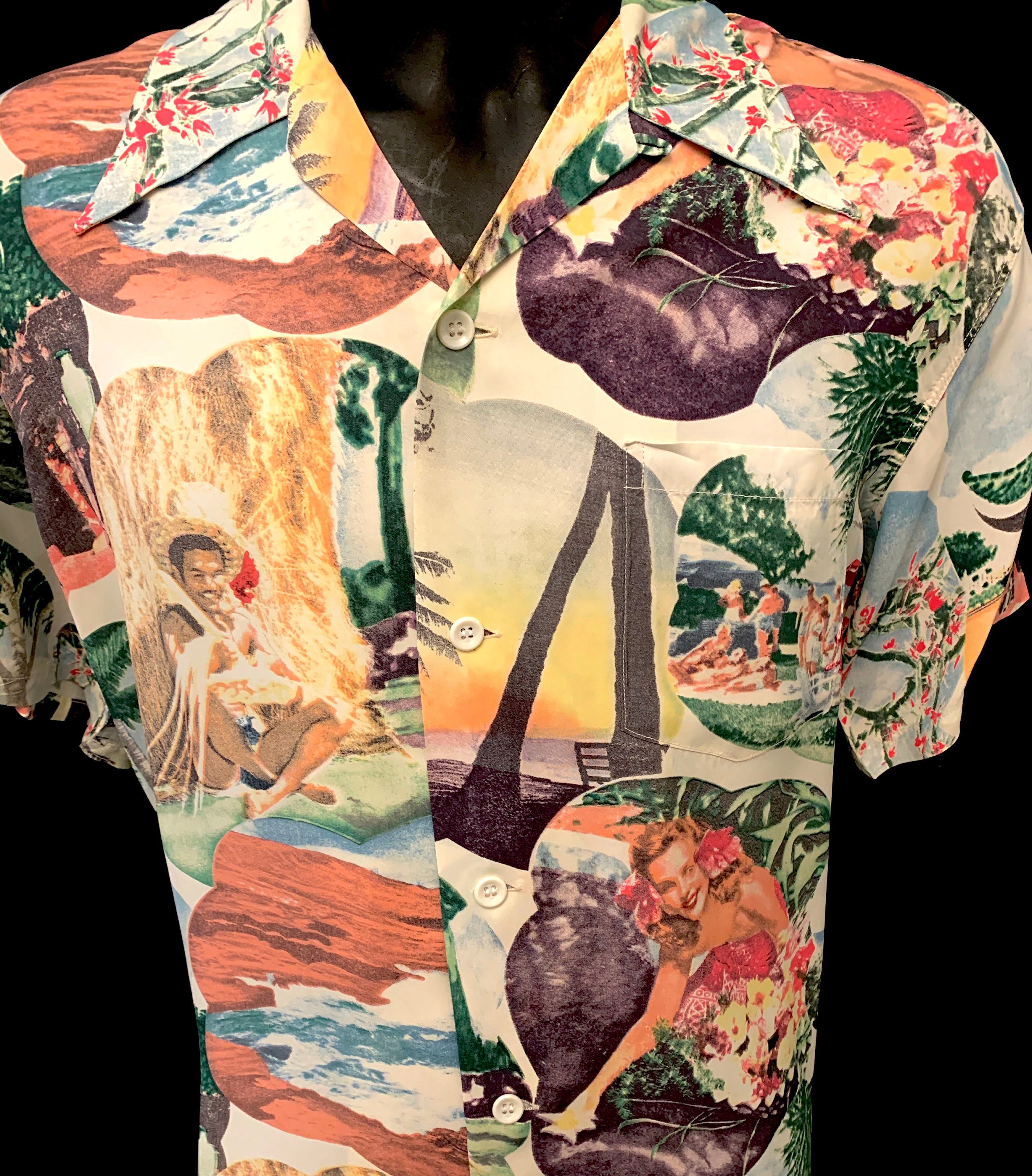 Image of Men's 40's Repro Hale Sunsurf Photo Hawiian Shirt