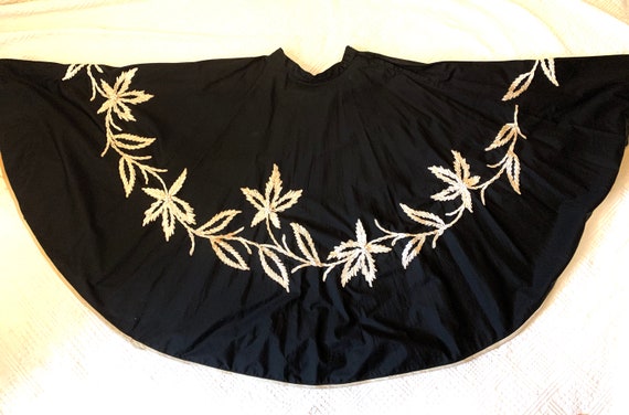 1950's Women's Jet Black Cotton Full Circle Skirt