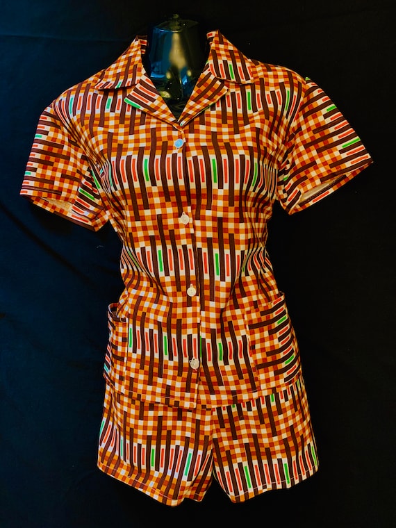 1950's Women's DEAD STOCK Italian Cotton Print Cab