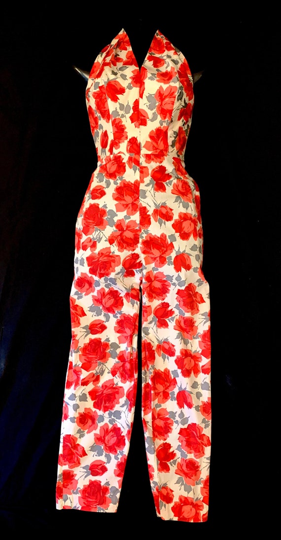1950's Women's Cotton Floral Jump Suit by Greta