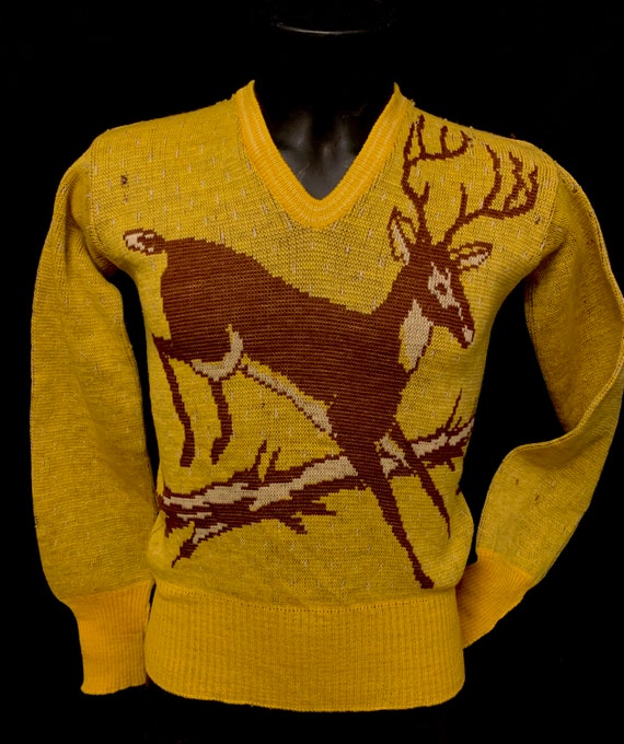 1940's Men's Catalina Stag Knitted Pullover Sweate