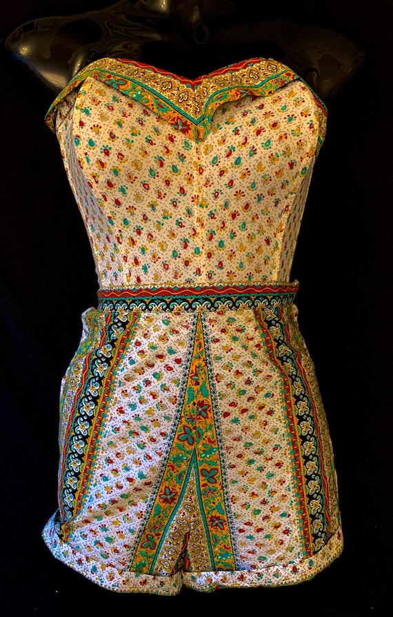 1950's Women's British made Indian Cotton Print S
