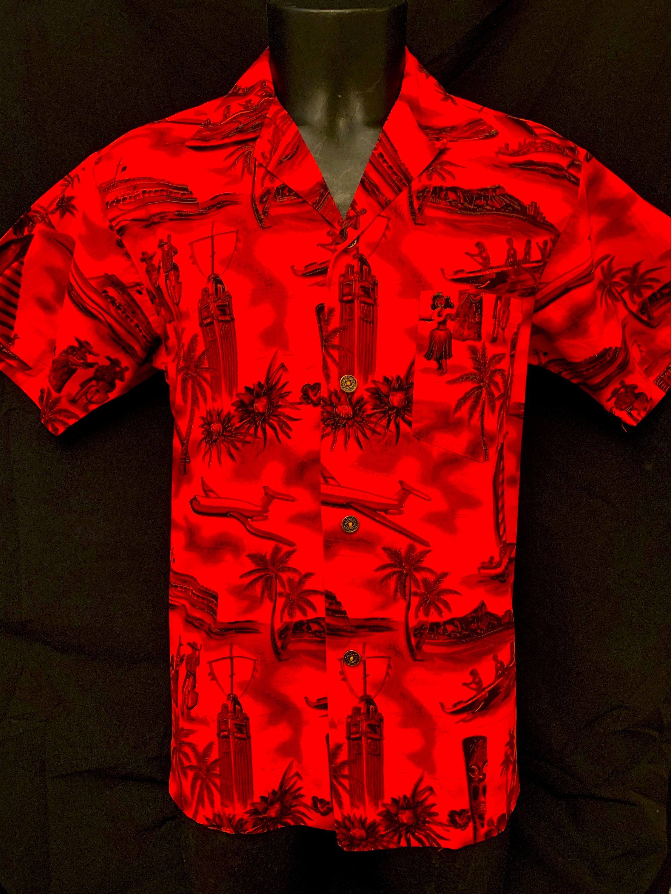 Image of Men's Late 50's Early 60's Cotton Print Resort Shirt