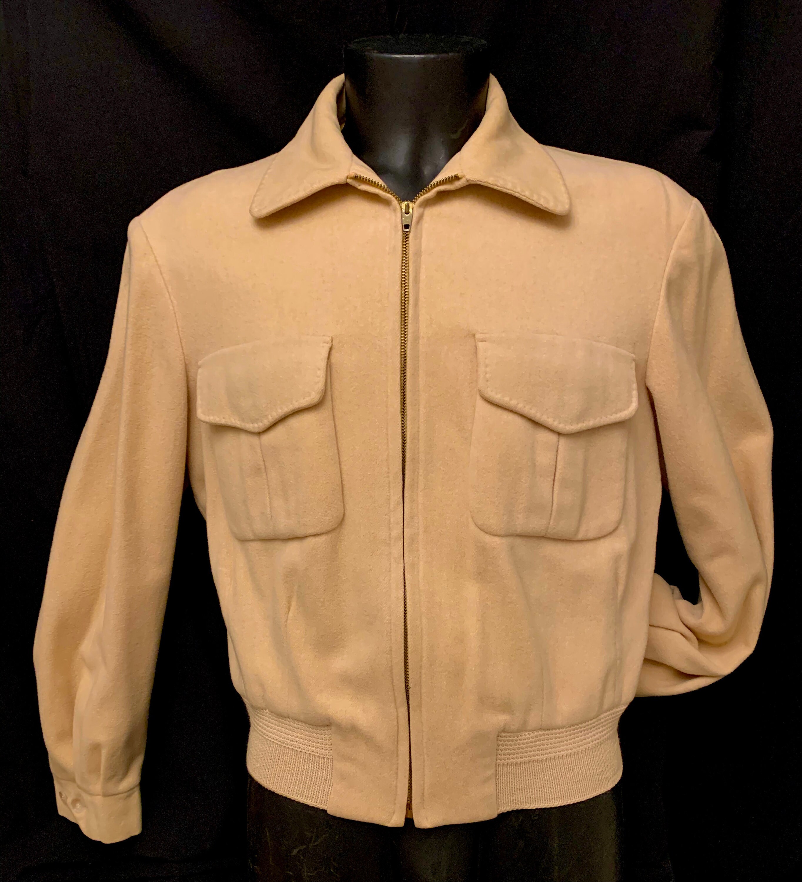 Image of Men's 1950's Cream Woollen Cropped Jacket By Mc Gregor