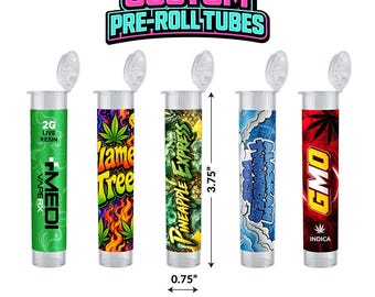 Custom Designed Plastic Smell-Proof Pop-Top Pre-Roll Tubes | Child-Resistant