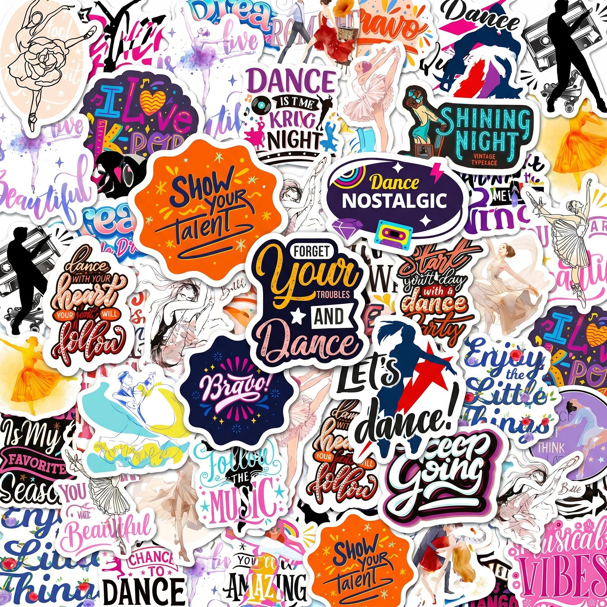 50PCS Dance Sticker Pack, Ballet Dance Quote Stickers, Dancer Stickers ...