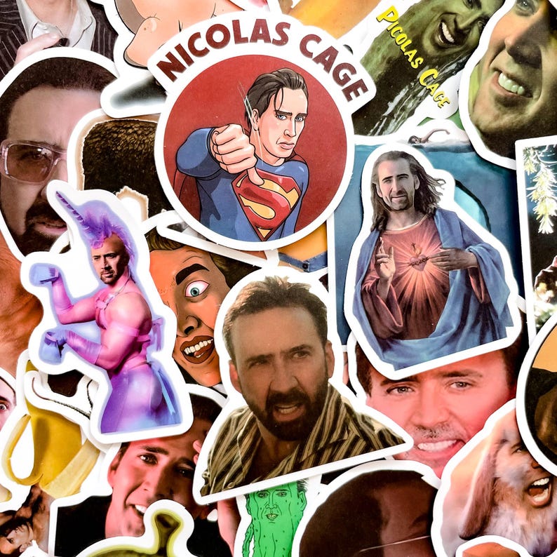 50PCS Funny Actor Meme Sticker Pack, Movie Reaction Face Collage ...