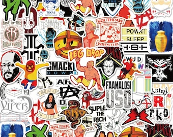 50PCS Wrestling Sticker Pack, Sports Stickers, Funny Wrestler Stickers, Cartoon Stickers for Teens, Water Bottle, Phone Case