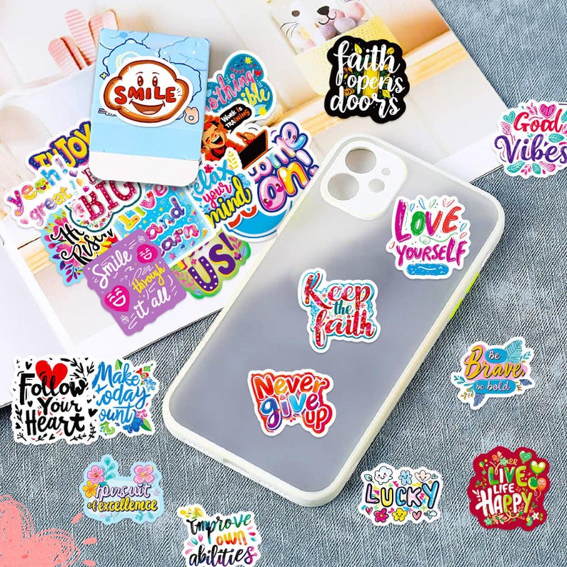 50PCS Motivational Sticker Pack, Positive Quote Stickers, Inspirational ...