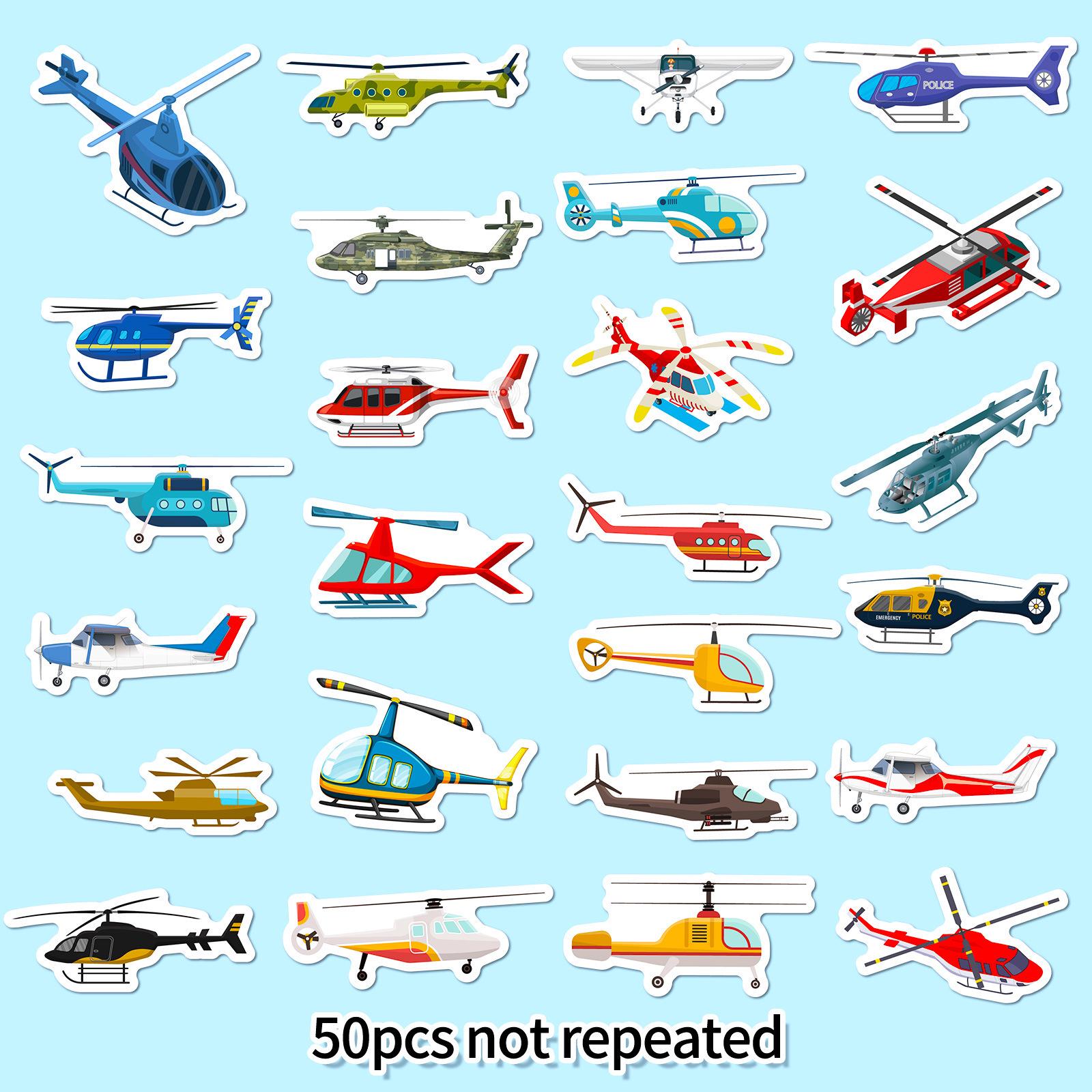 50PCS Helicopter Sticker Pack, Aircraft Aviation Stickers, Rescue ...
