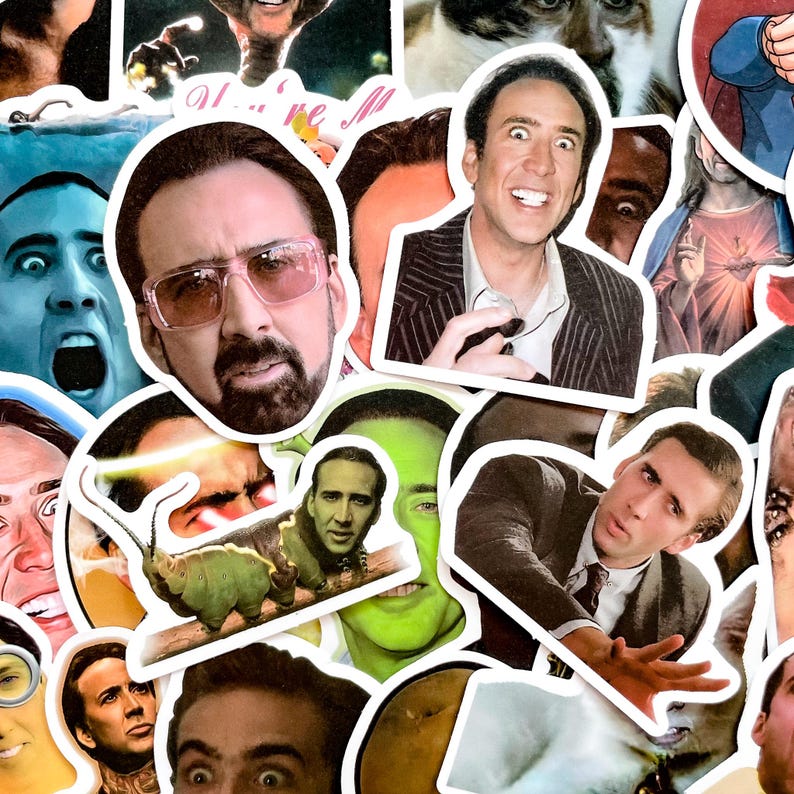 50PCS Funny Actor Meme Sticker Pack, Movie Reaction Face Collage ...