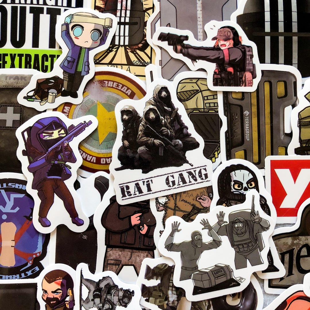 100PCS Tactical Shooter Stickers Pack, Cool Funny Stickers, Anime Goth ...