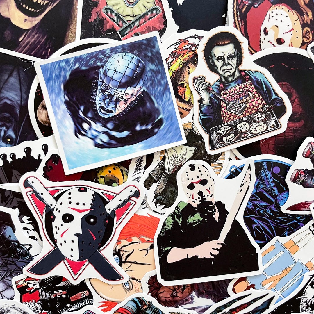 Scare Sticker 50PCS Scary Halloween Stickers Pack, Killer Clown Style Art Stickers ...