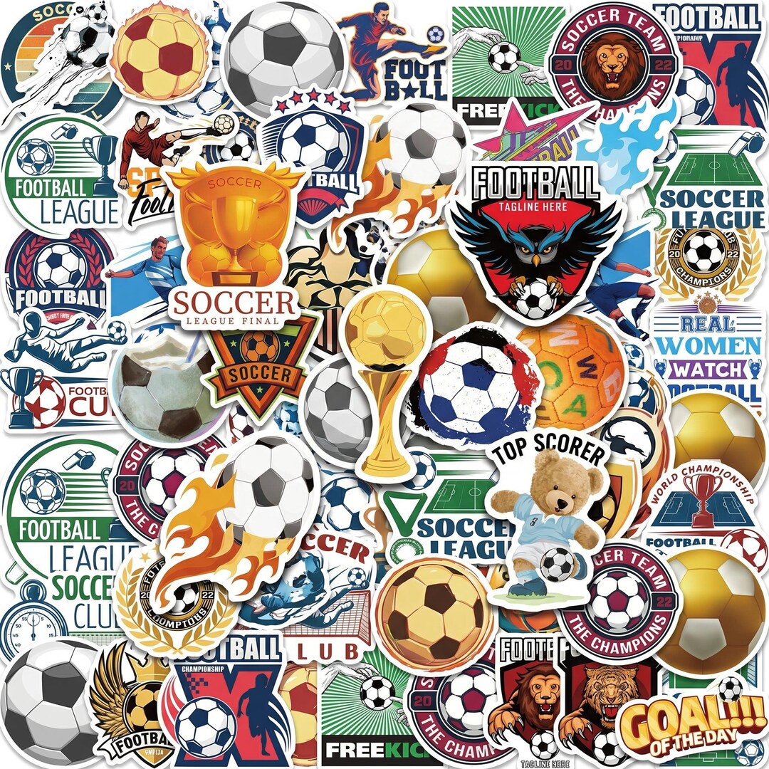 50PCS Soccer Sticker Pack, Football Championship Stickers, Soccer Team ...