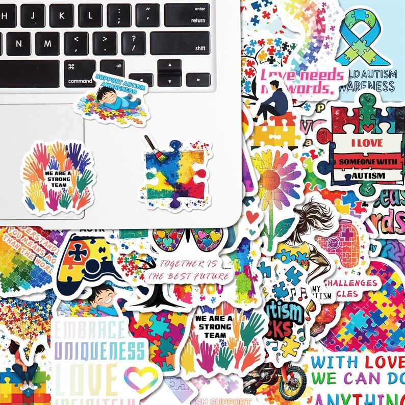 50PCS Autism Stickers Pack, Awareness Stickers, Puzzle Stickers ...