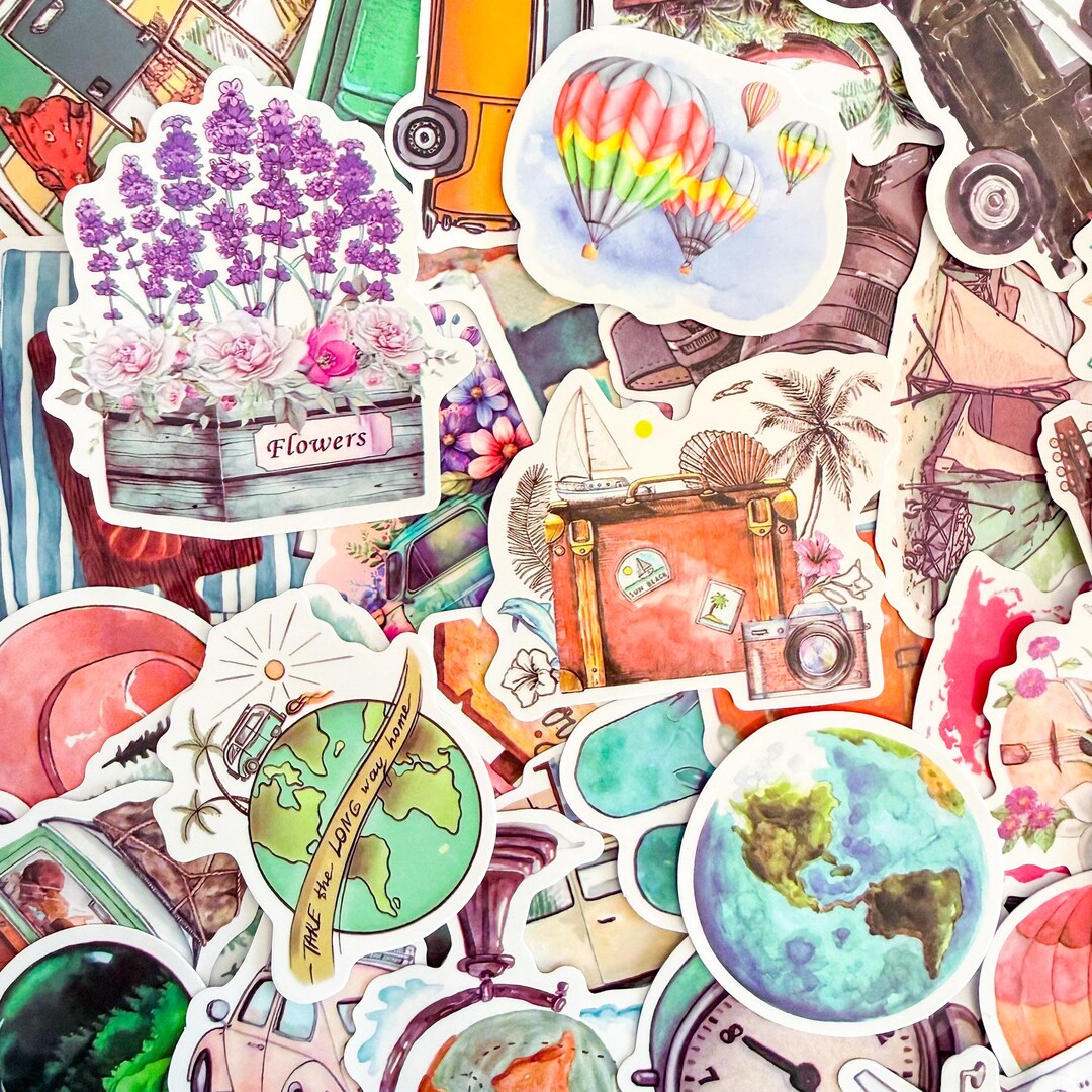 50PCS Travel Sticker, Boho Sticker, Watercolor Sticker,outdoor Sticker ...