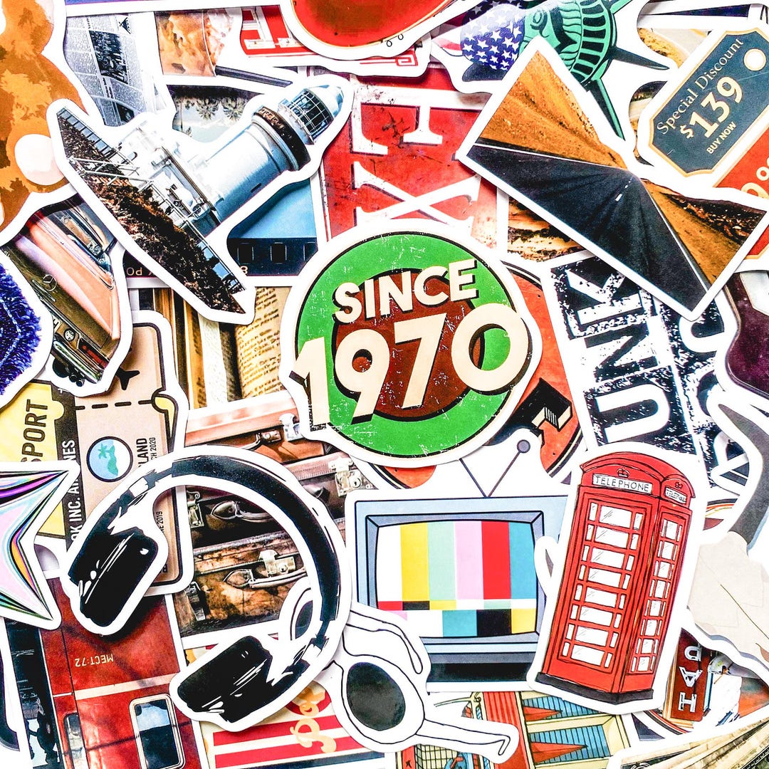 50PCS American Retro Sticker, Artistic Stickers, Retro Sticker, Design ...