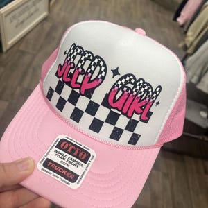 Jeep Girl Trucker Hat, Pink and White hat, Jeep Hat, Trucker Hat, SnapBack hat, summer hat, Jeep ride hat, Jeep Girl