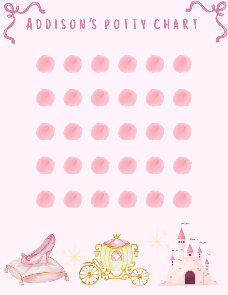 Princess Potty Training Chart – Editable Template - Etsy