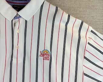 vintage des années 90 Tommy Hilfiger Golf XXL blanc rayé polo SLV (SC) Americana