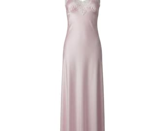 Robe longue chemise de nuit lorraine 100 % nylon VTG des années 70 S Made USA Fairy Whimsy