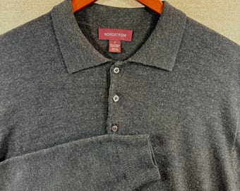 Pull polo Nordstrom en laine mérinos extrafine pour homme Gris anthracite moyen MV174601MN