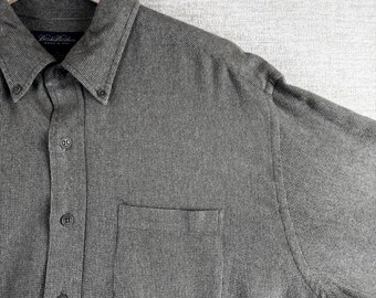 RARE Chemise en flanelle tissée en Italie Brooks Brothers, vert olive XL, Hong Kong