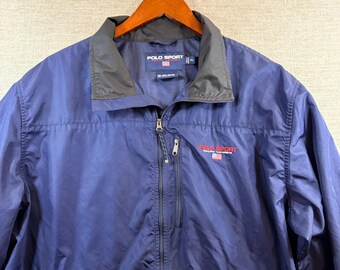 vintage des années 90 ans Polo Sport Ralph Lauren veste coupe-vent bleu marine des années 90 pour homme XL