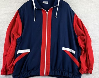 vintage 80 Alfred Dunner Colorblock Jacket Navy Rouge Blanc Taille 22 W Americana USA