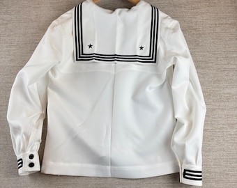 Robe femme marine américaine vintage 1991 pull blanc uniforme marinière 14MR DLA