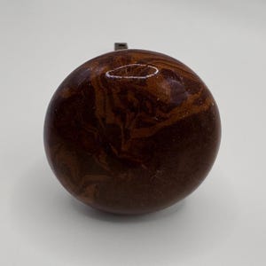 Antique Bennington Rockingham Brown Mottled Porcelain Doorknob with Spindle